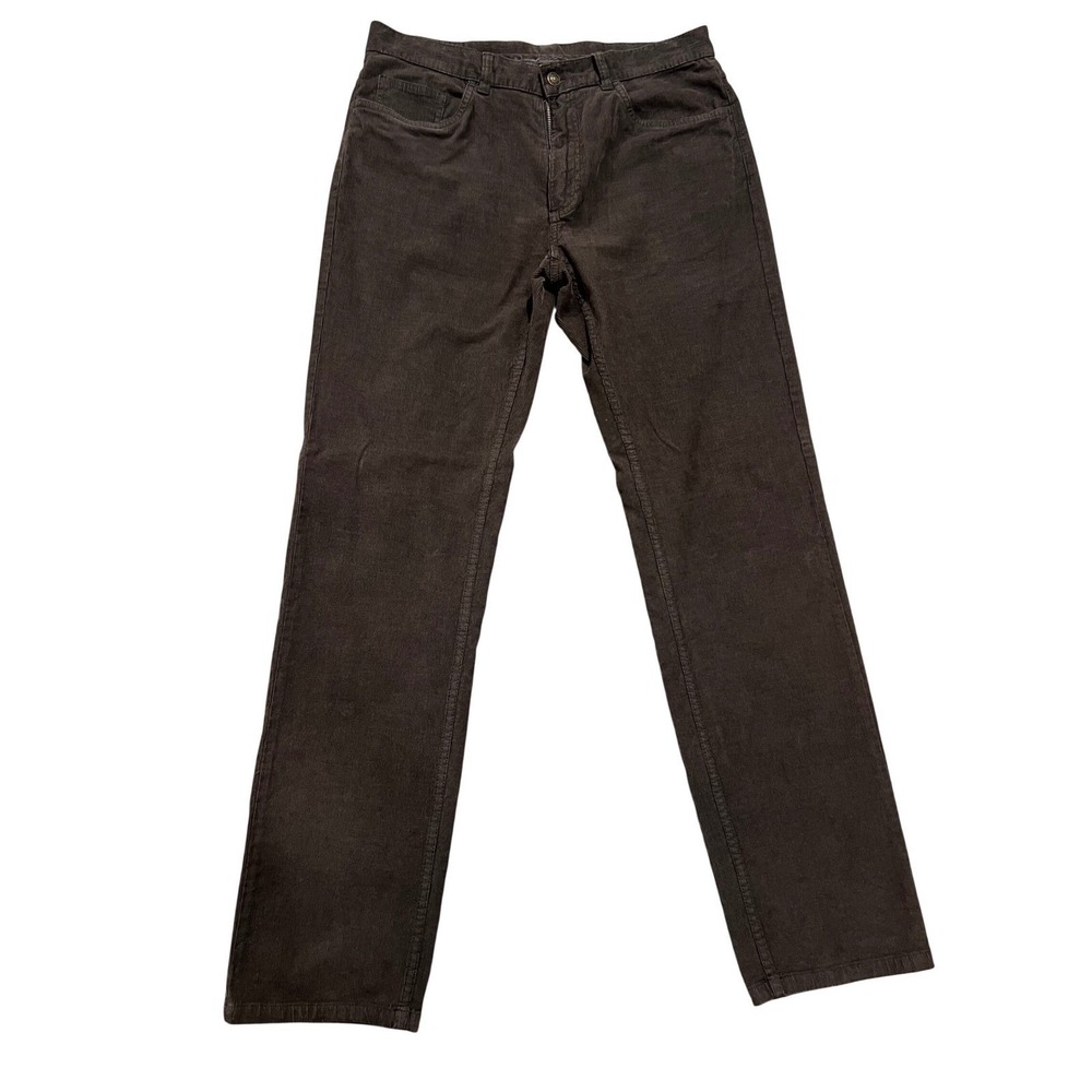 Brooks Brothers Pants Mens 34x34 Brown Corduroy Red Fleece Straight Leg - Picture 4 of 8